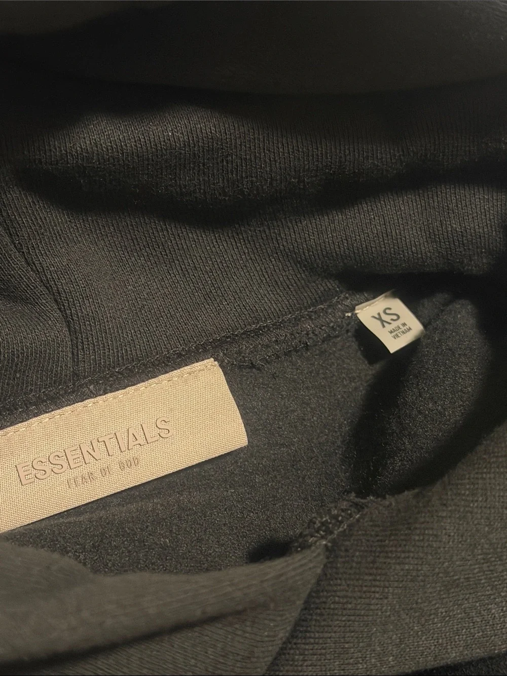 Fear of God Essentials Black Hoodie size XS